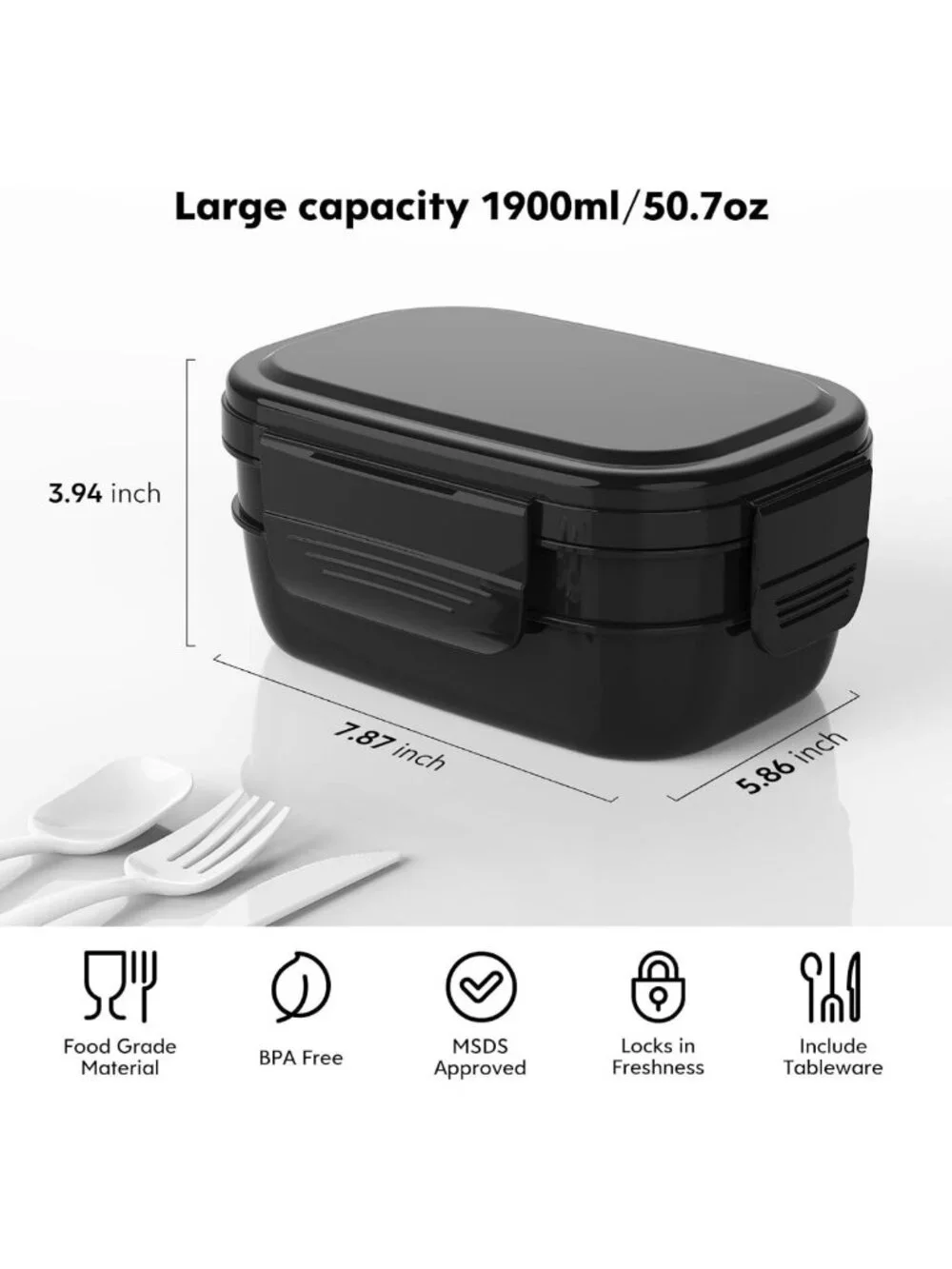 Versatile Bento Box for Adults - 8 Compartment Lunch Container, Microwave
